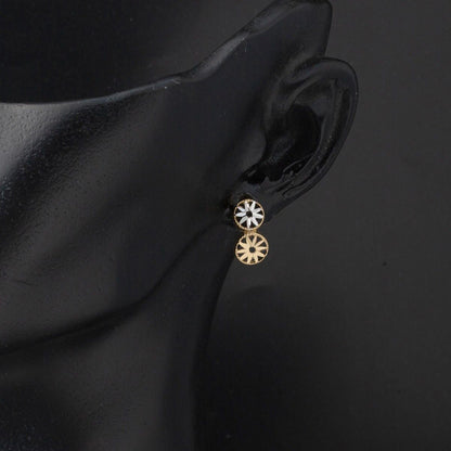 14K Yellow Gold Star 2 Colored Clip-On Earrings