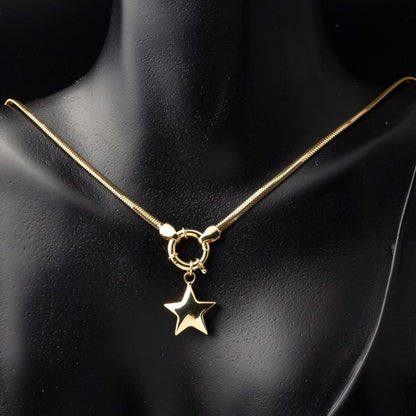 14K Yellow Gold Star Chain Jewelry Set
