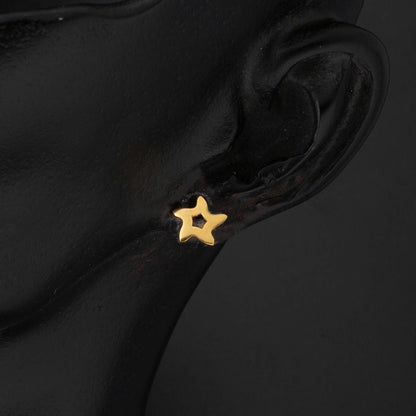 22K Yellow Gold Star Clip-On Earrings