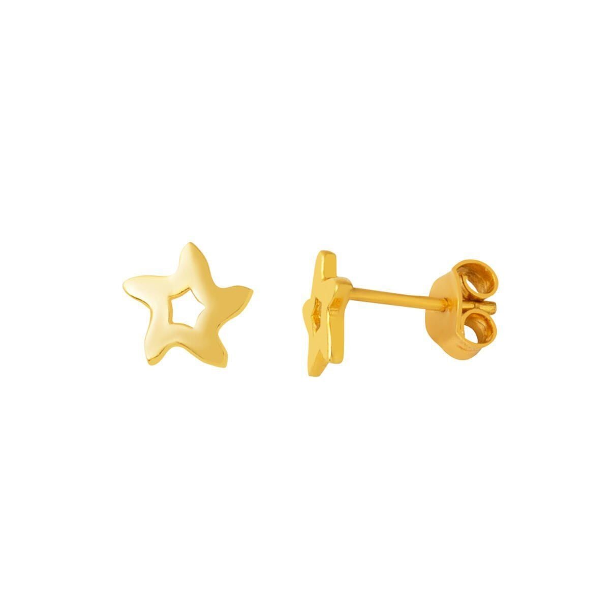 22K Yellow Gold Star Clip-On Earrings