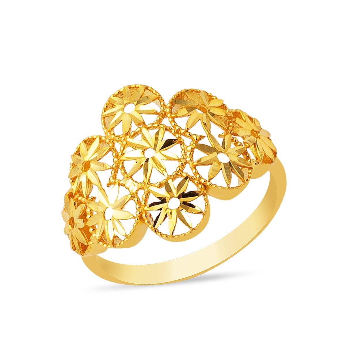 22K Yellow Gold Star Ring