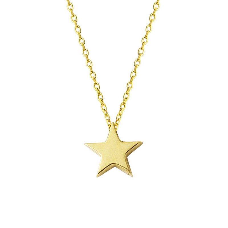 14K Yellow Gold Star Personalized Name Necklace