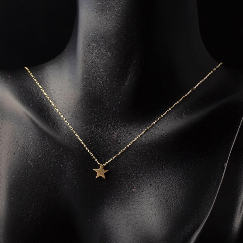 14K Yellow Gold Star Personalized Name Necklace