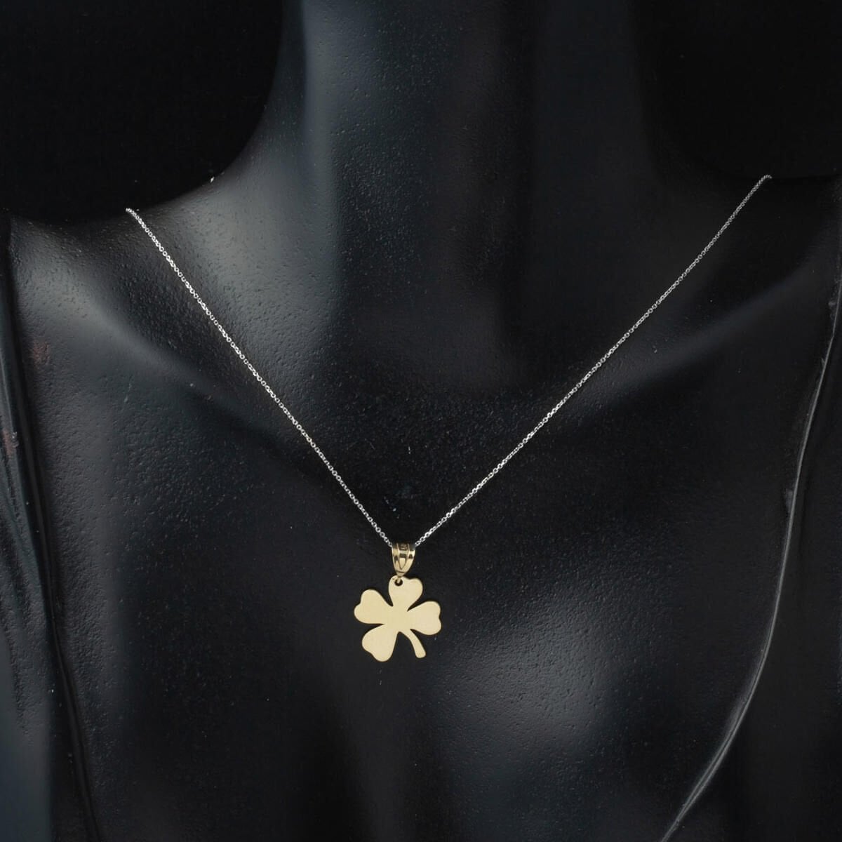 14K Yellow Gold Clover Plate Pendant