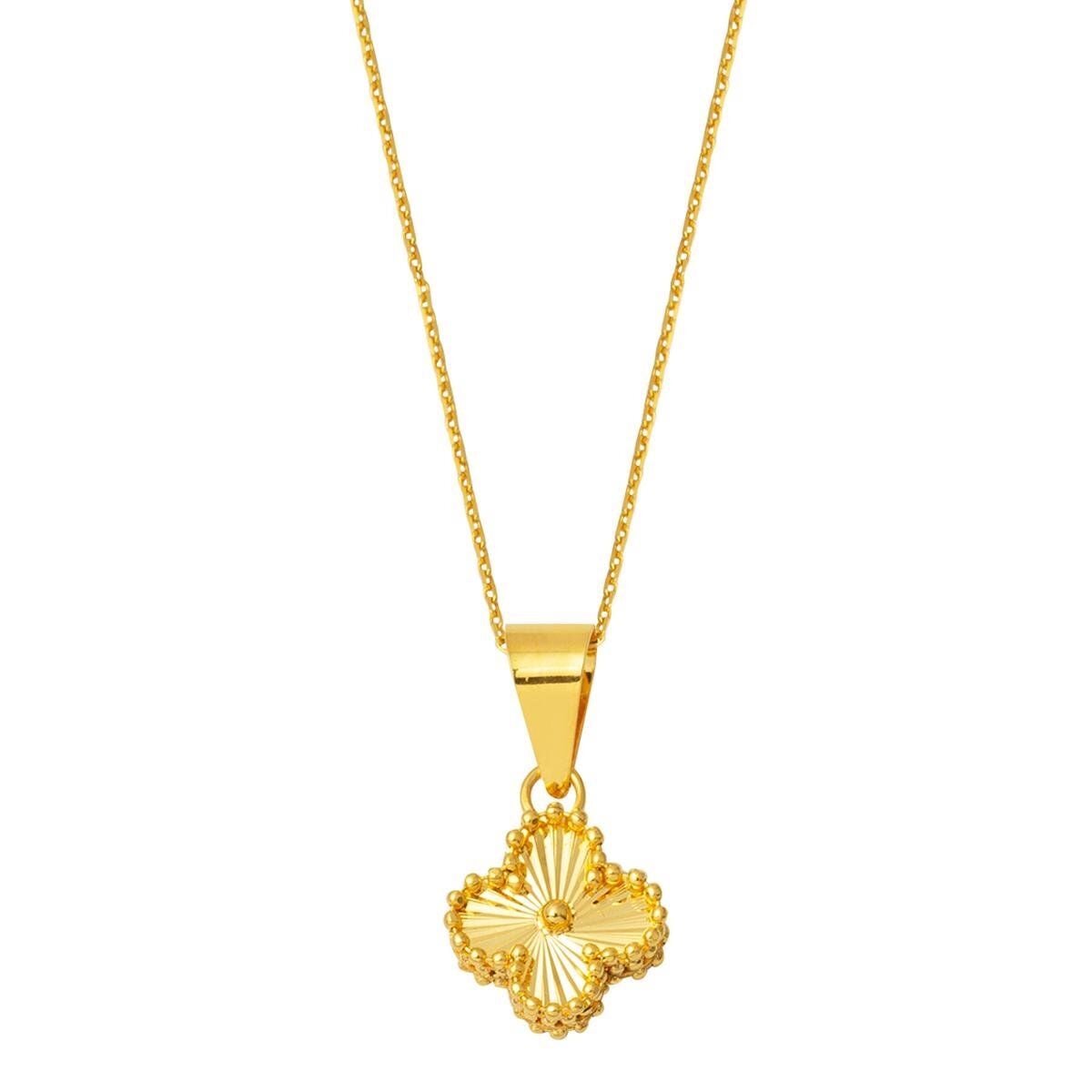 22K Yellow Gold Clover Necklace (4.95 g)