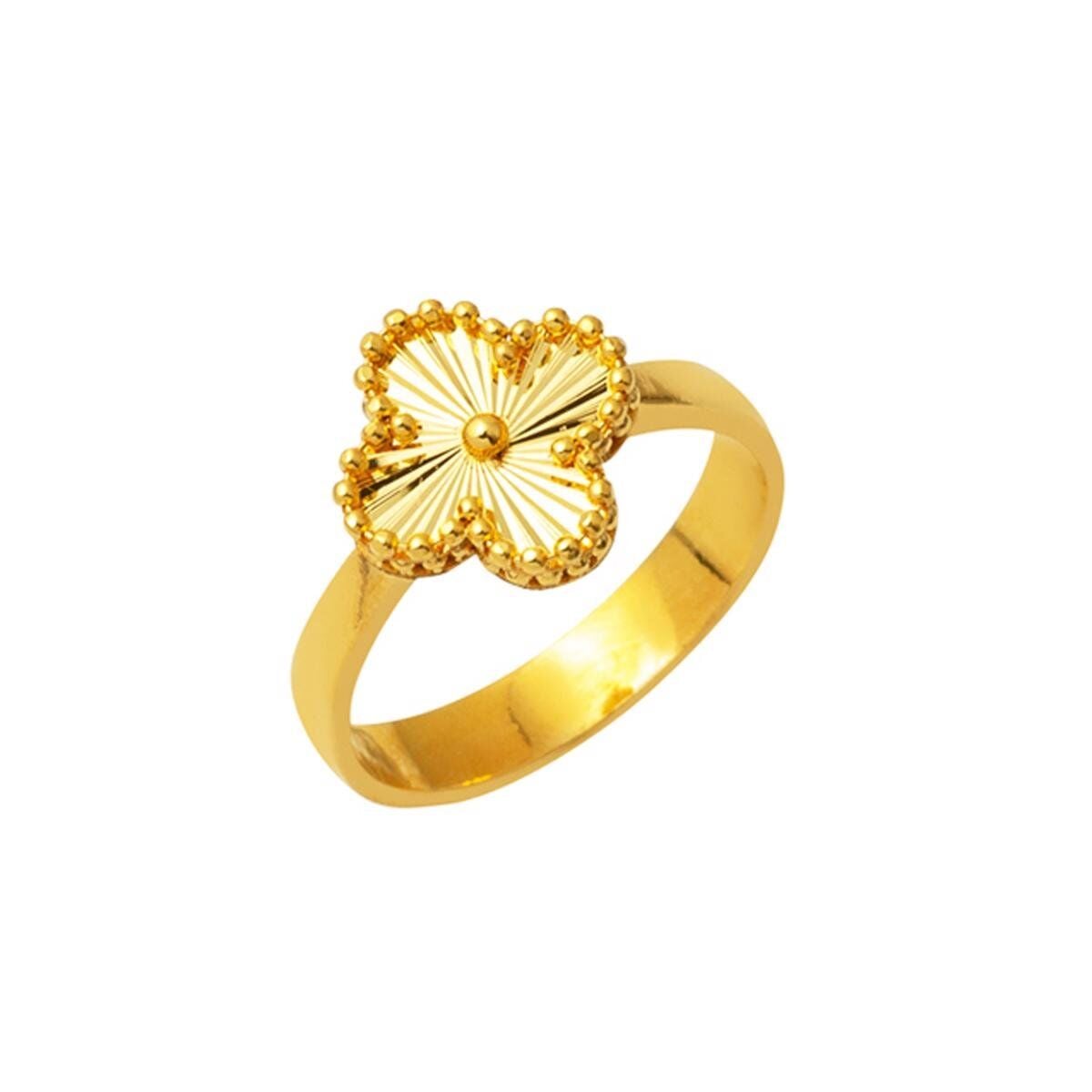 22K Yellow Gold Clover Ring
