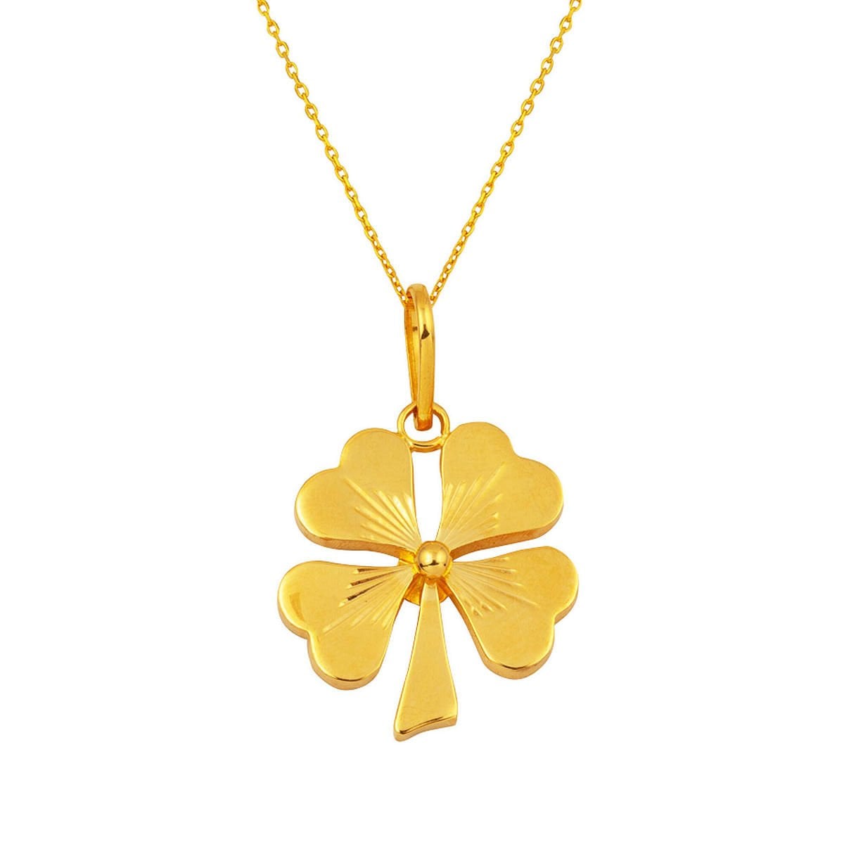 22K Yellow Gold Clover Necklace