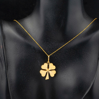 22K Yellow Gold Clover Necklace