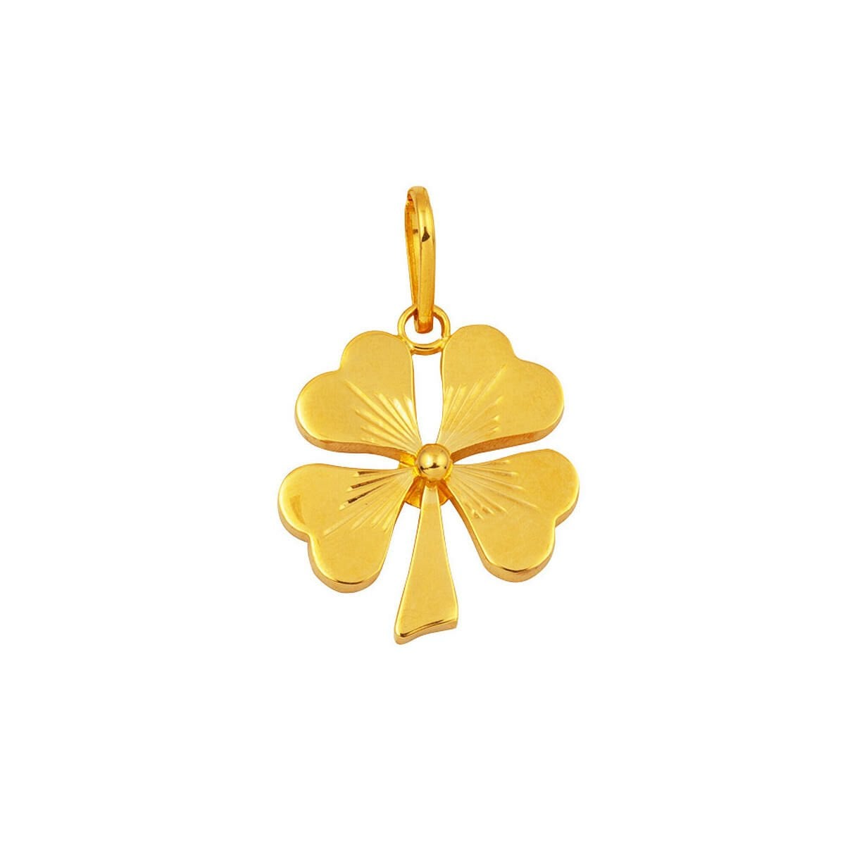 22K Yellow Gold Clover Chainless Necklace