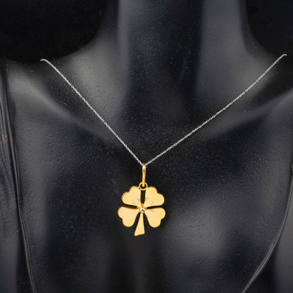 22K Yellow Gold Clover Chainless Necklace