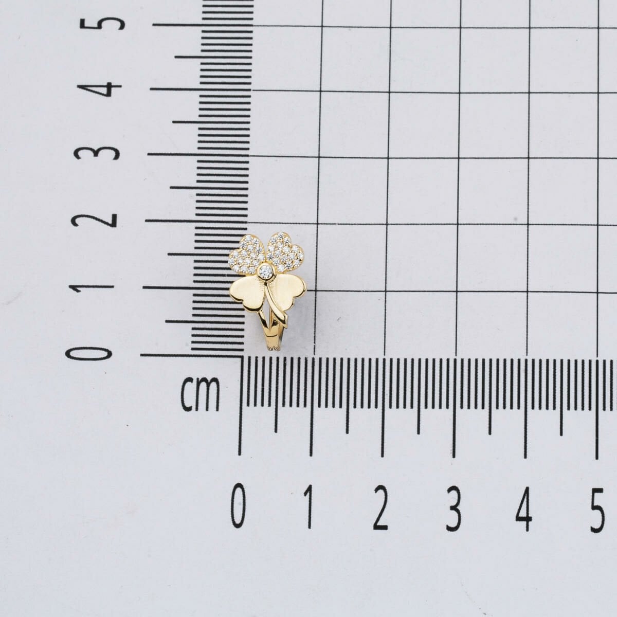 14K Yellow Gold Clover Cubic Zirconia Earrings (2.85 g)