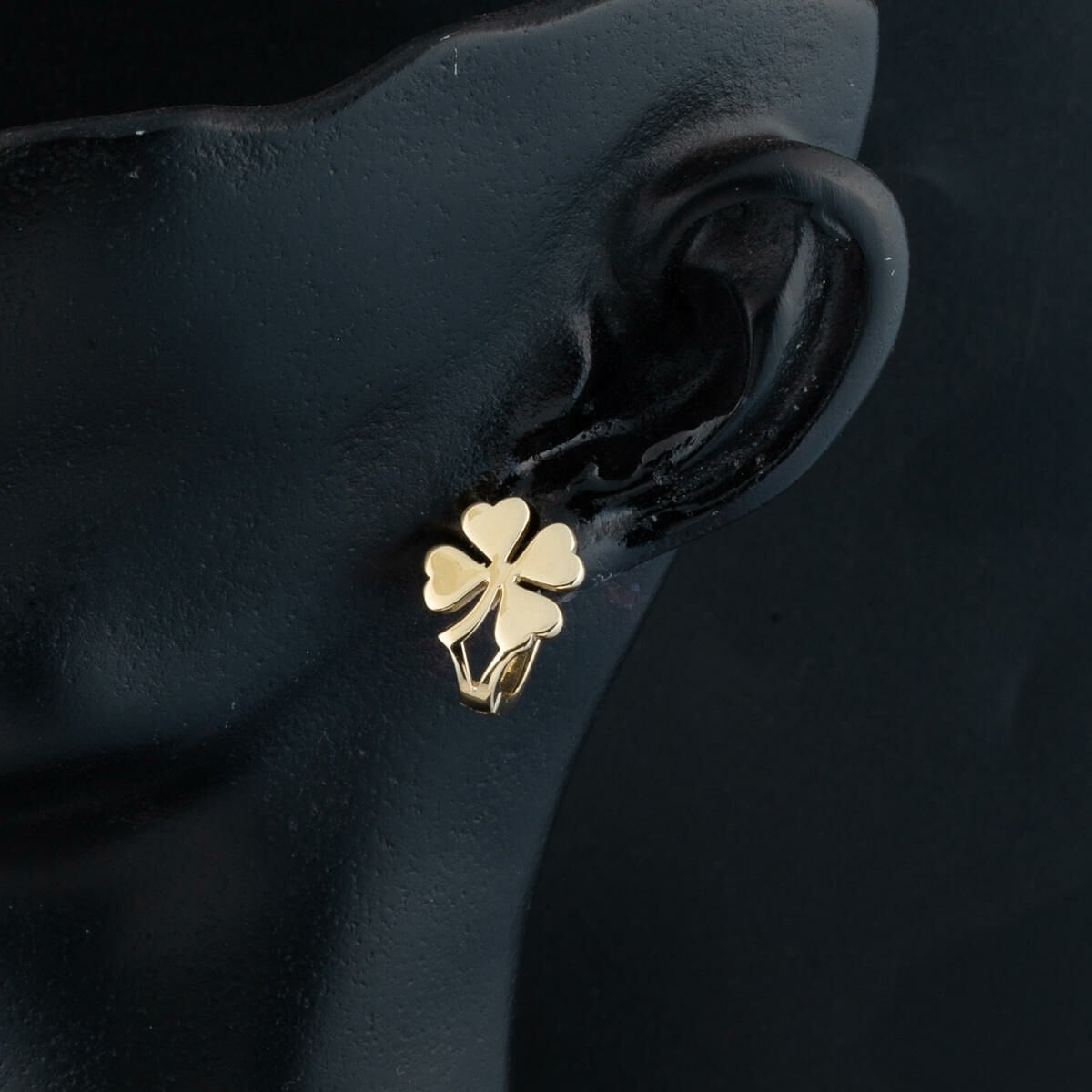 14K Yellow Gold Clover Earrings