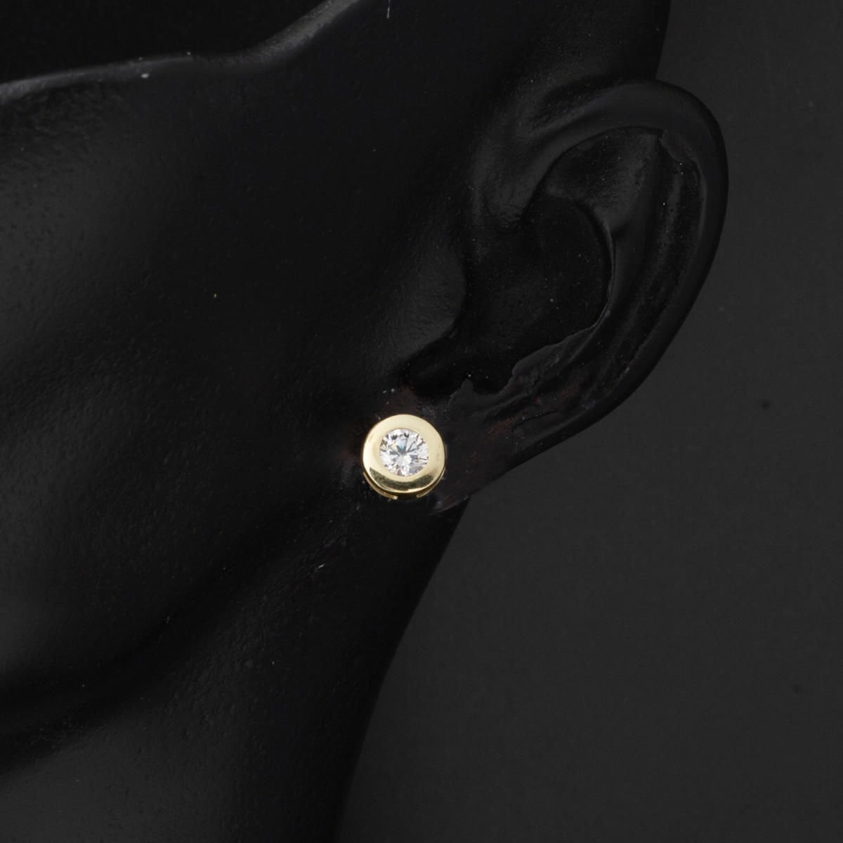 14K Yellow Gold Round Single Cubic Zirconia Jewelry Set
