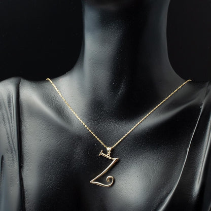 14K Yellow Gold Initial Z Necklace