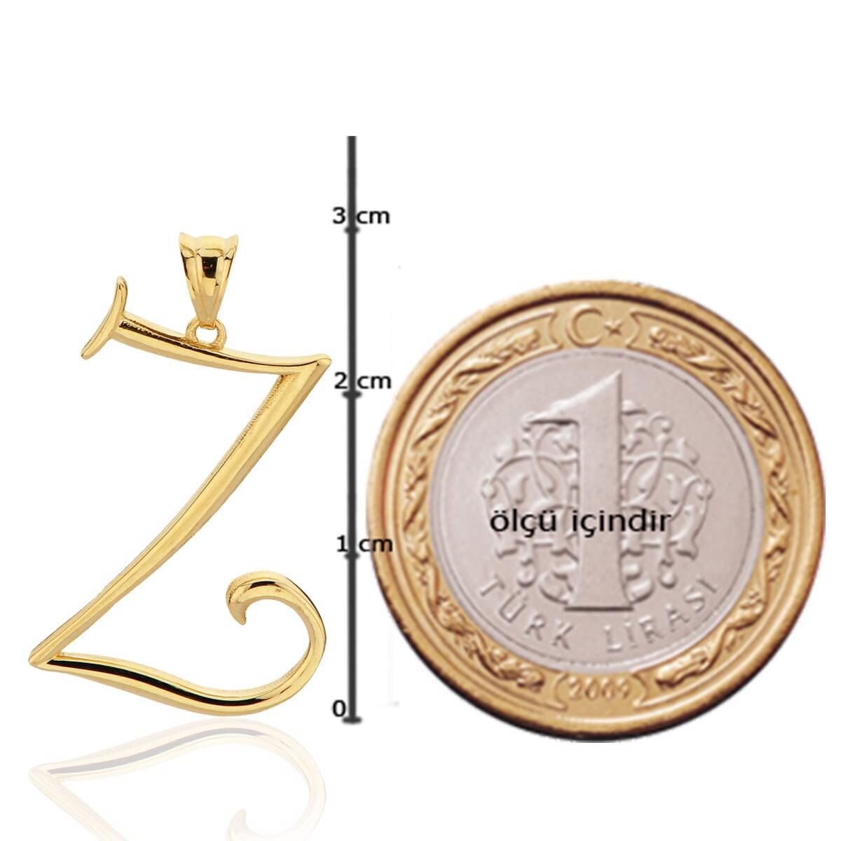 14K Yellow Gold Initial Z Necklace
