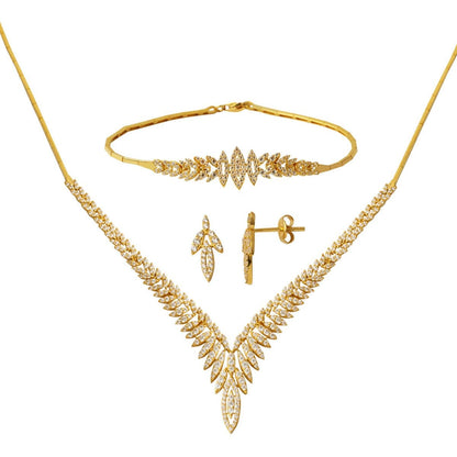 14K Yellow Gold Lily Cubic Zirconia Set