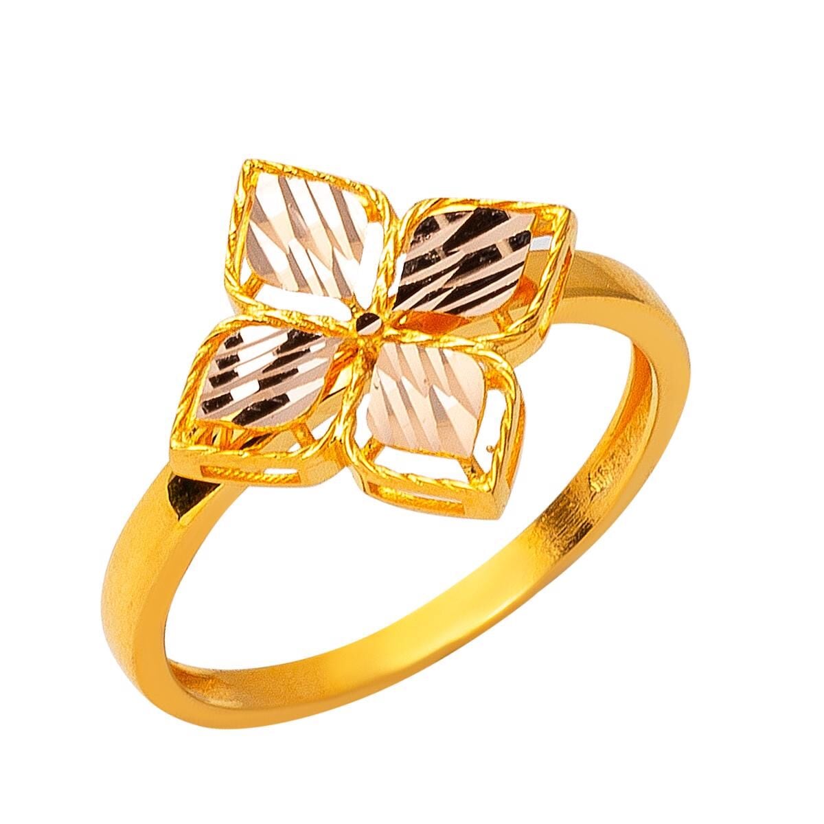 14K Yellow Gold Lily Ring