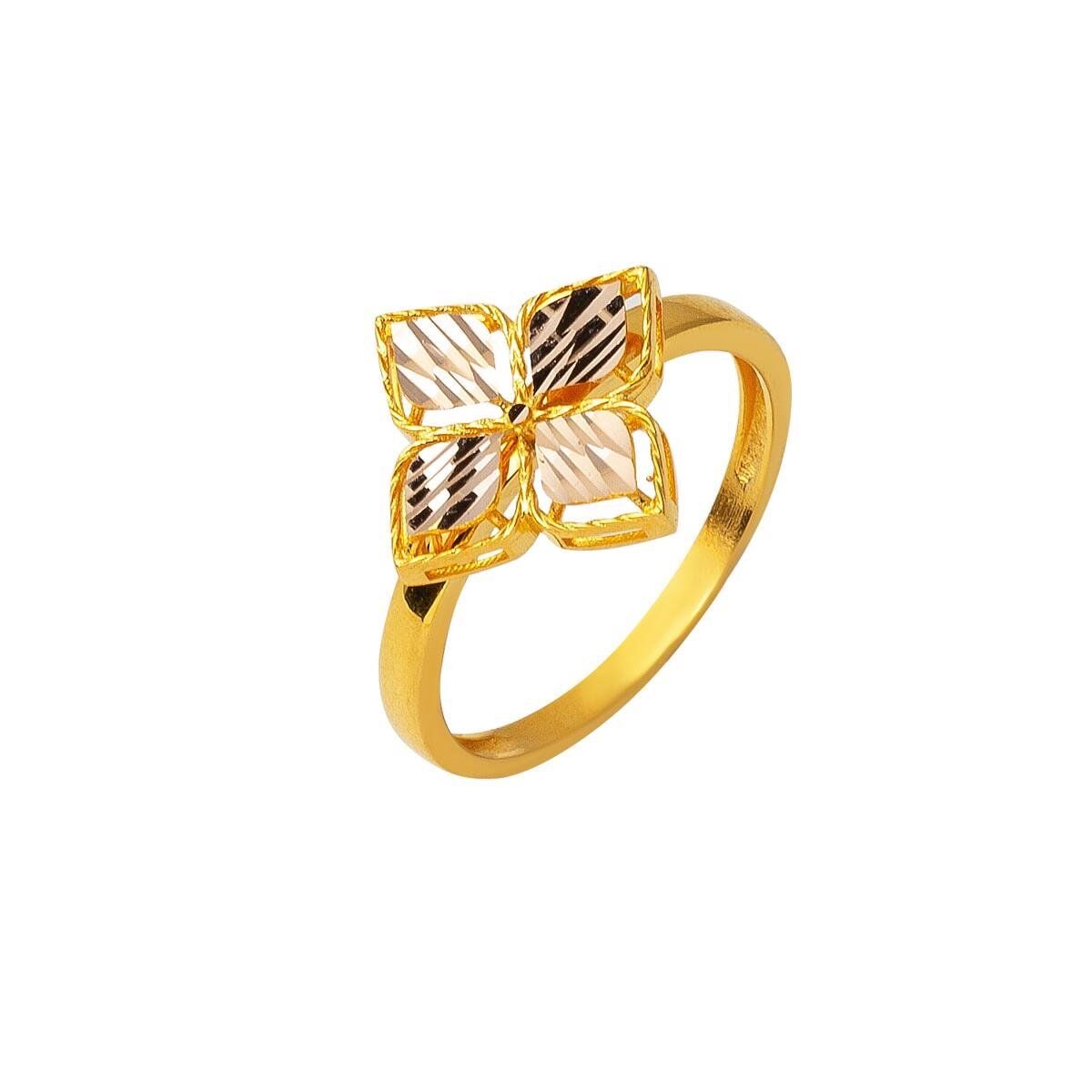 14K Yellow Gold Lily Ring