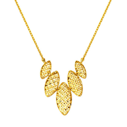 22K Yellow Gold Lilies Chain Necklace