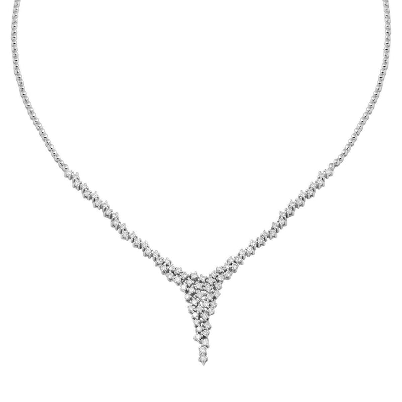 14K White Gold 0.46 Ct Diamond Collar Necklace