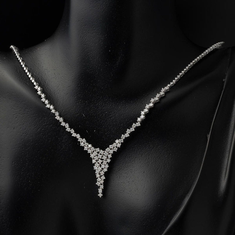 14K White Gold 0.46 Ct Diamond Collar Necklace