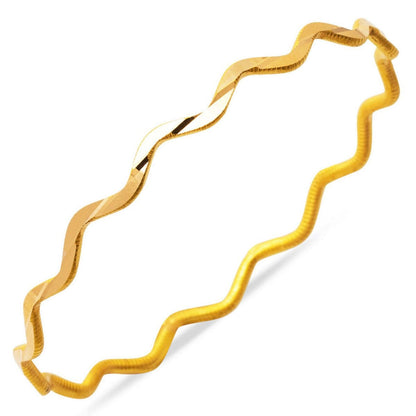 22K Yellow Gold Zigzag Ajda Bangle (8 g)