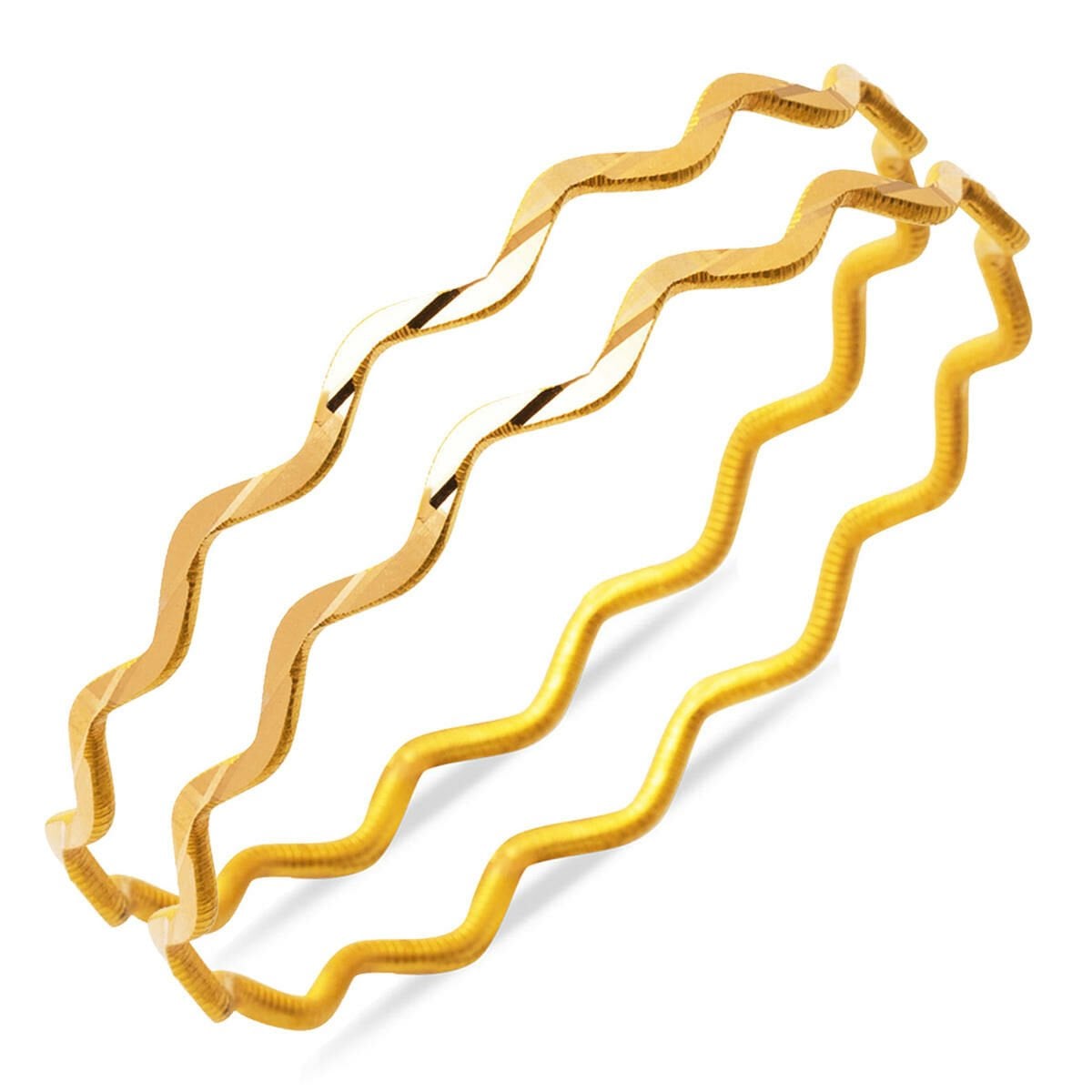22K Yellow Gold Zigzag Ajda Bangle (18 g)