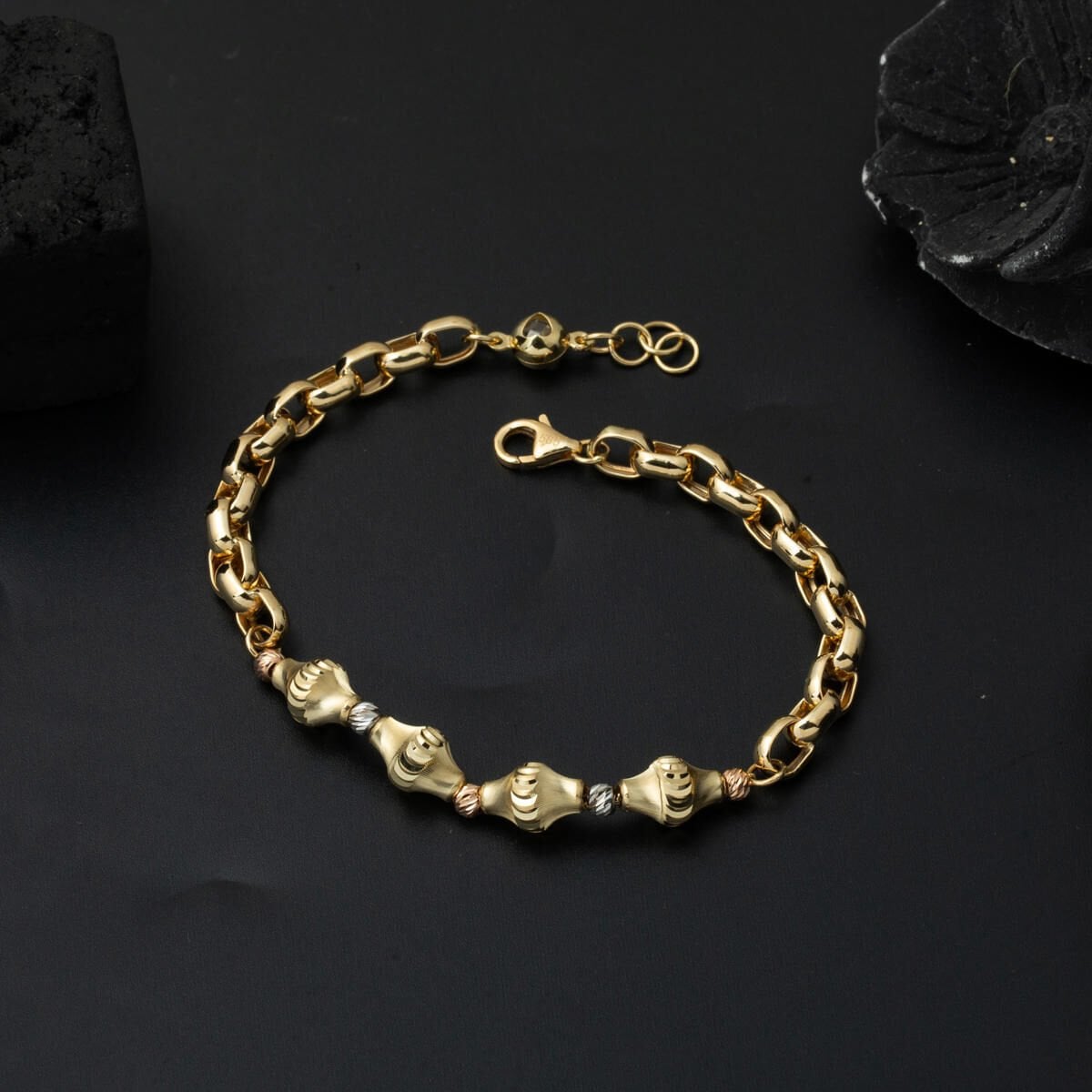 14K Yellow Gold Zila Gold Bead Italian Bracelet