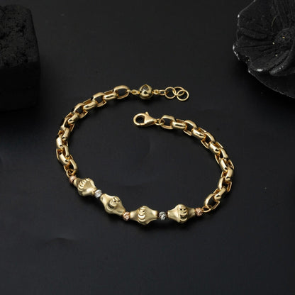 14K Yellow Gold Zila Gold Bead Italian Bracelet