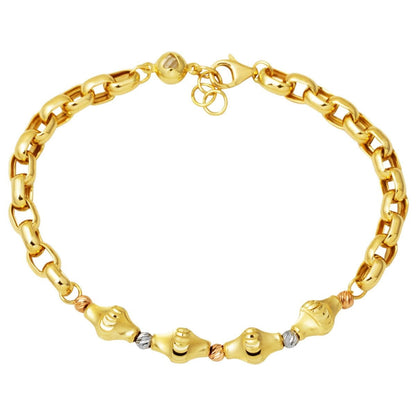 14K Yellow Gold Zila Gold Bead Italian Bracelet