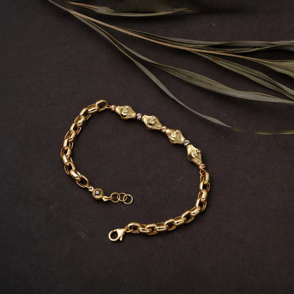 14K Yellow Gold Zila Gold Bead Italian Bracelet