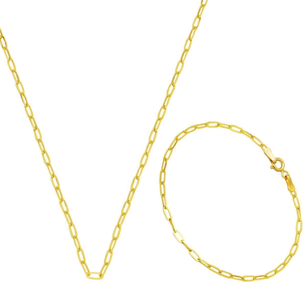 14K Yellow Gold Chain Necklace and Bracelet Set (2.83 g)