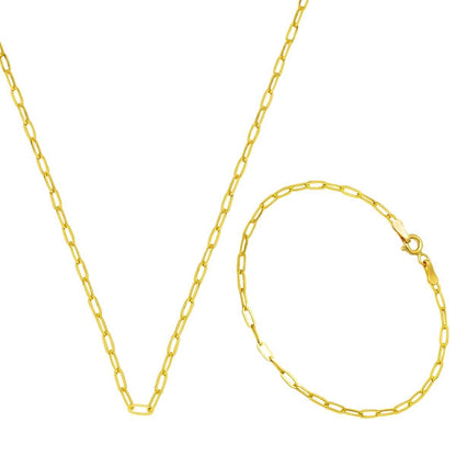 14K Yellow Gold Chain Necklace and Bracelet Set (2.83 g)