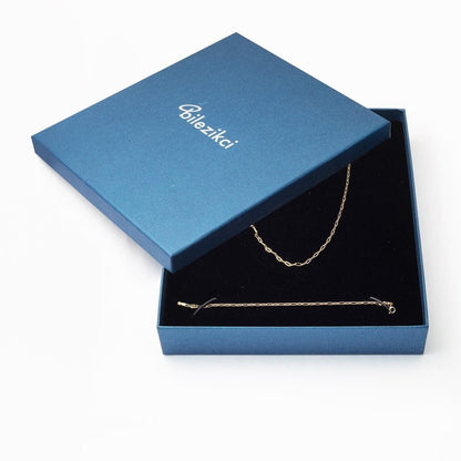 14K Yellow Gold Chain Necklace and Bracelet Set (2.83 g)
