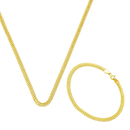 14K Yellow Gold Chain Necklace and Bracelet Set (4.63 g)
