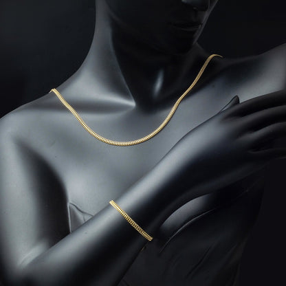 14K Yellow Gold Chain Necklace and Bracelet Set (4.63 g)