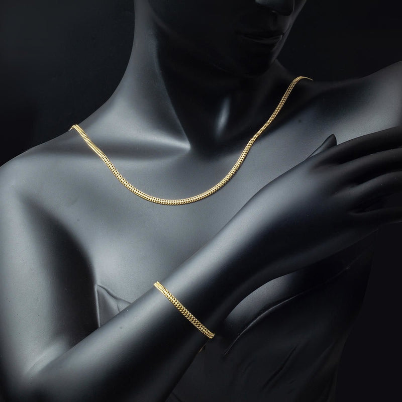 14K Yellow Gold Chain Necklace and Bracelet Set (4.63 g)