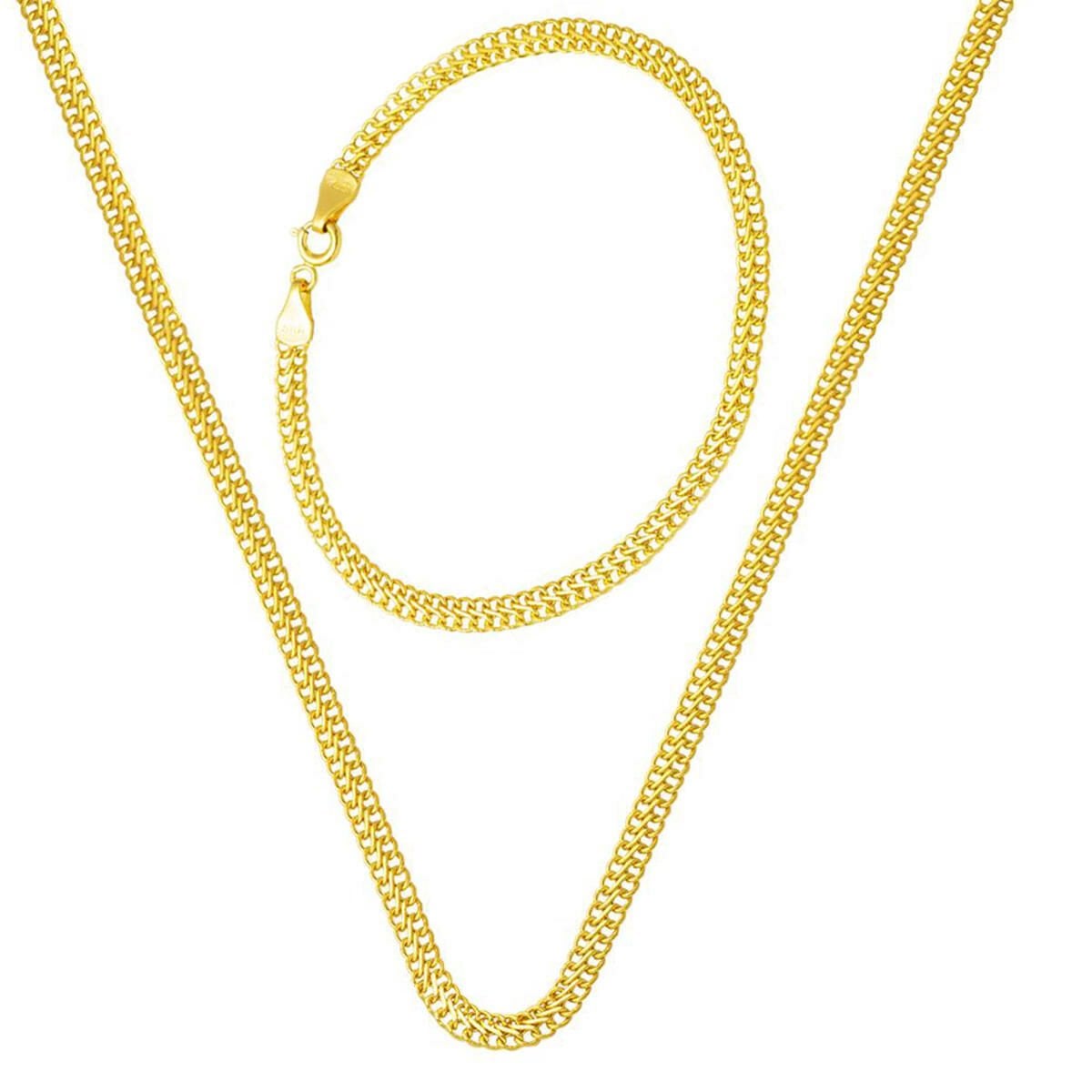 14K Yellow Gold Chain Necklace and Bracelet Set (4.63 g)
