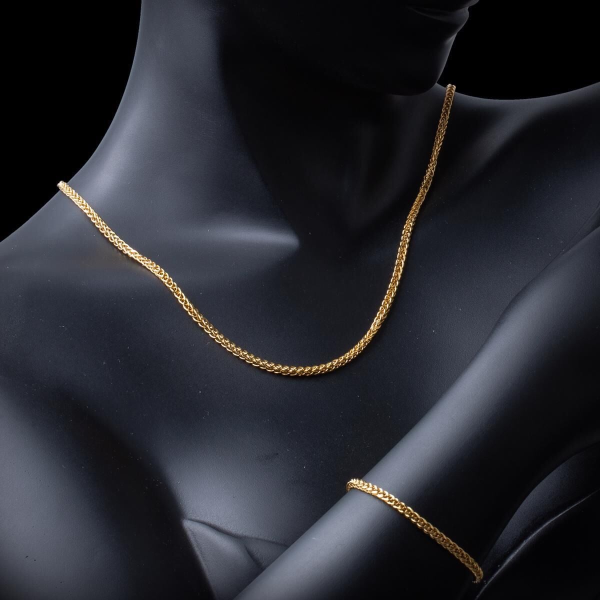 14K Yellow Gold Chain Necklace and Bracelet Set (9.67 g)