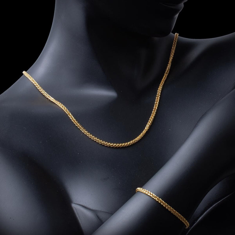 14K Yellow Gold Chain Necklace and Bracelet Set (9.67 g)