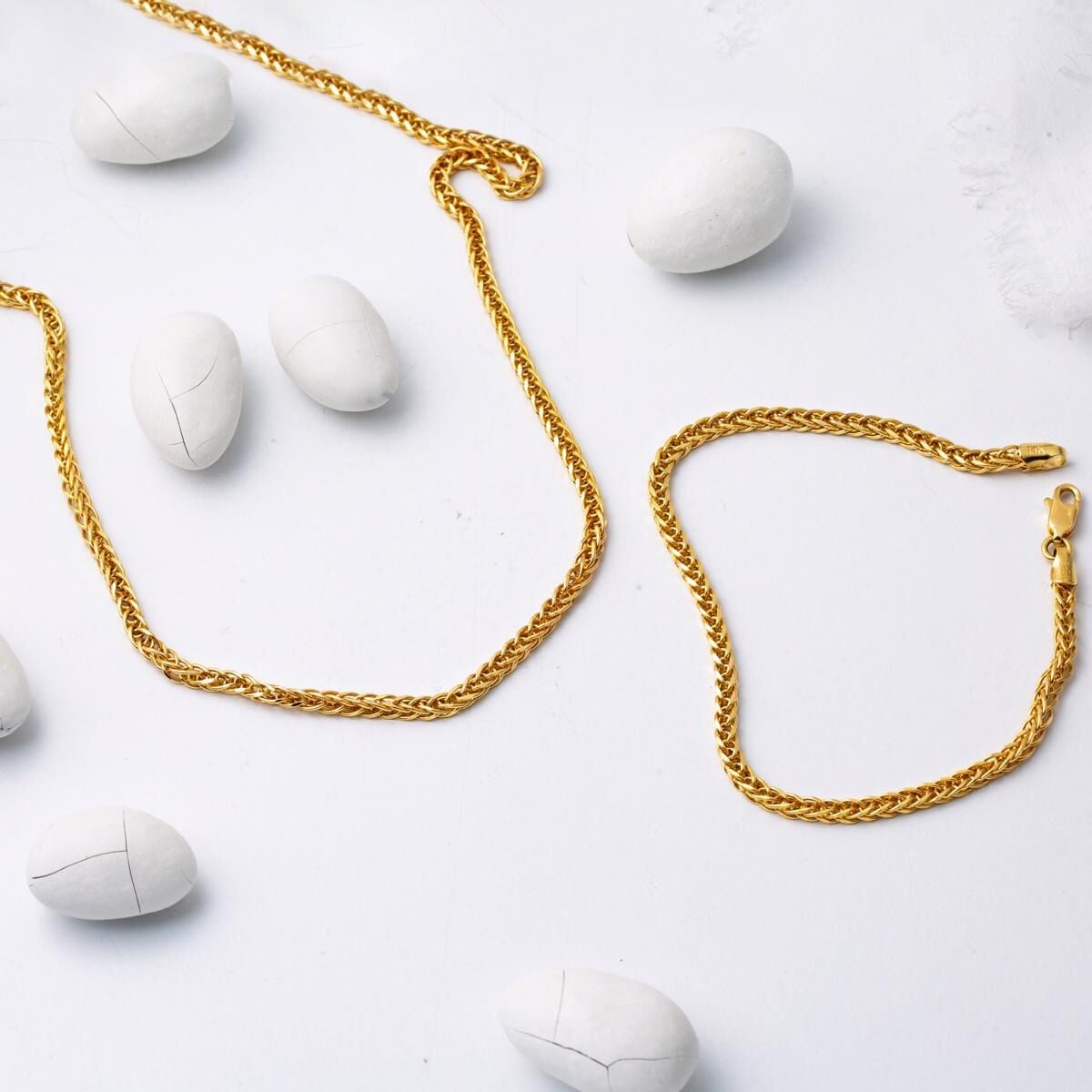 14K Yellow Gold Chain Necklace and Bracelet Set (9.67 g)