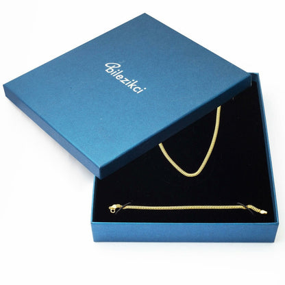 14K Yellow Gold Chain Necklace and Bracelet Set (4.63 g)