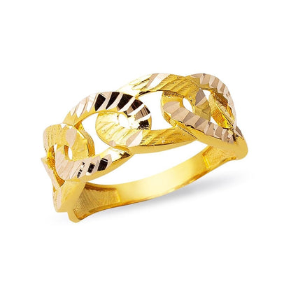 14K Yellow Gold Chain Design Ring