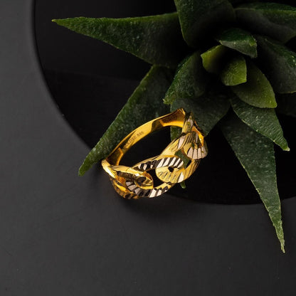 14K Yellow Gold Chain Design Ring