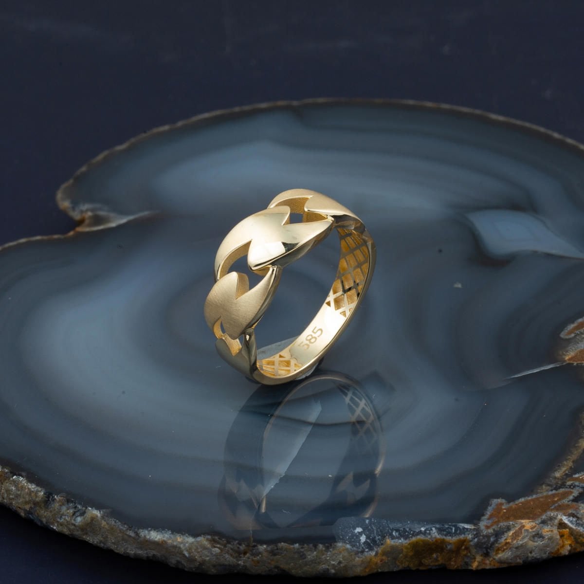 14K Yellow Gold Chain Design Ring (2.26 g)