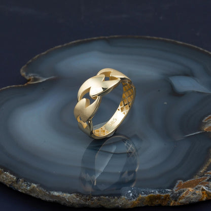14K Yellow Gold Chain Design Ring (2.26 g)