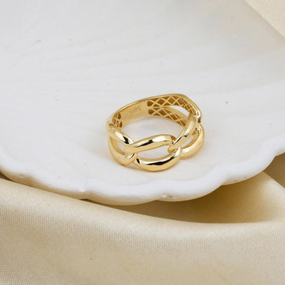 14K Yellow Gold Chain Design Ring (3.43 g)