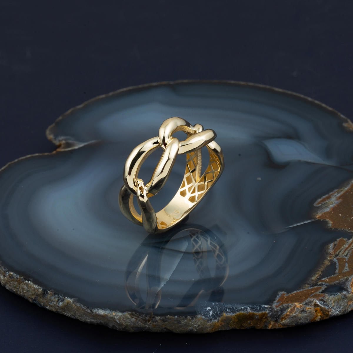 14K Yellow Gold Chain Design Ring (3.43 g)