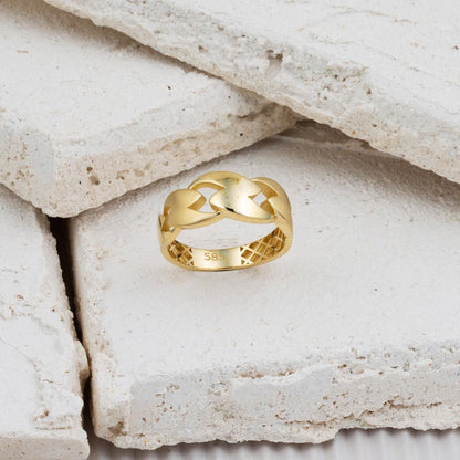 14K Yellow Gold Chain Design Ring (2.26 g)