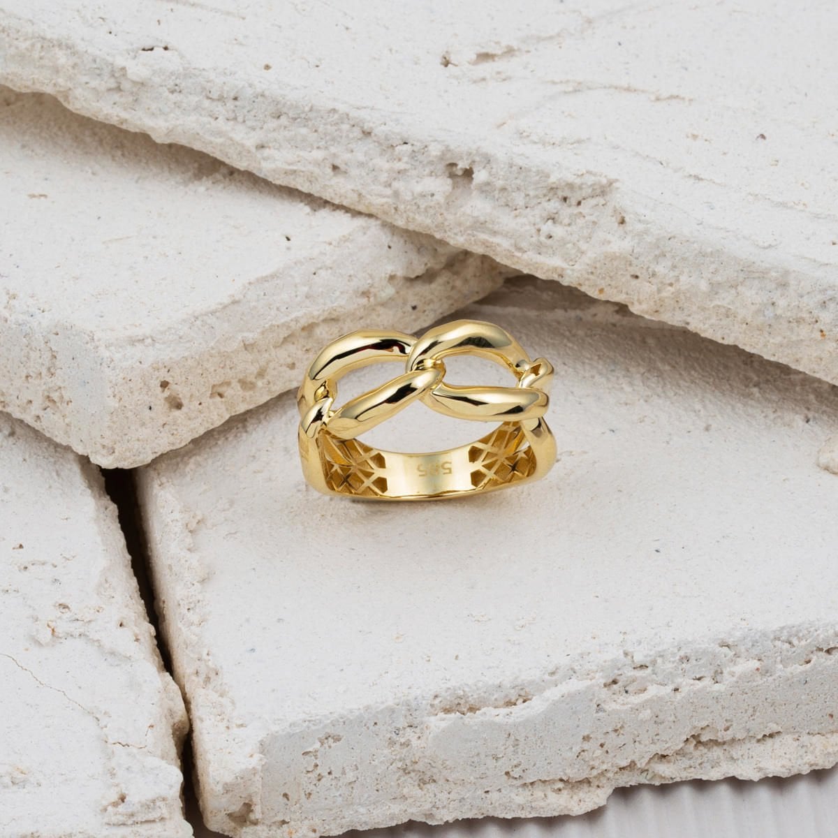 14K Yellow Gold Chain Design Ring (3.43 g)